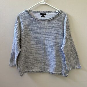 Massimo Dutti Textured Gray Crew Neck Sweater Sz M